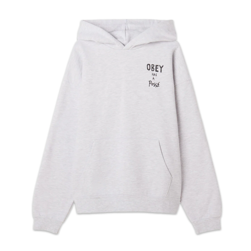 Felpa Obey Posse Extra Heavy Hood Fleece Grigio