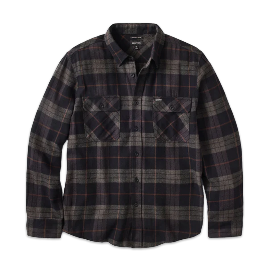 Camicia Brixton Bowery L/S Flannel Nero/Grigio