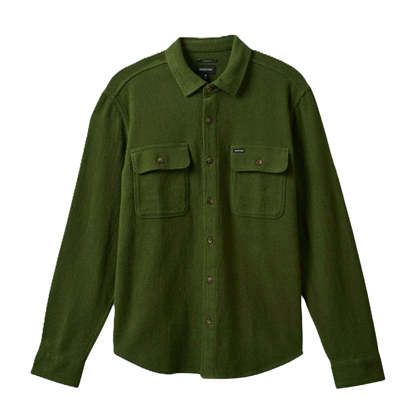 Camicia Brixton Bowery Textured Twill Overshirt Verde