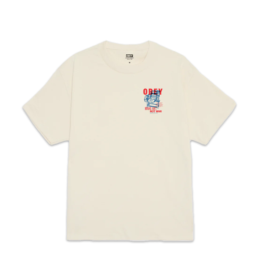 T-Shirt Obey Printing Press Make Art Tee Beige