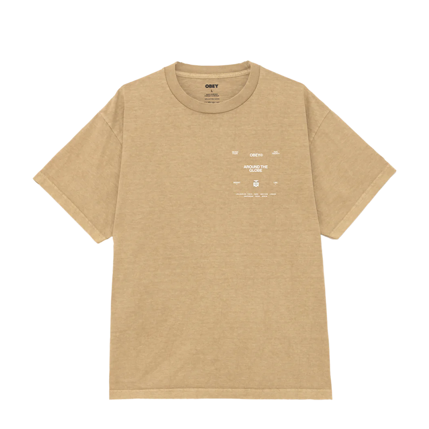 T-Shirt Obey Around The Globe Tee Beige