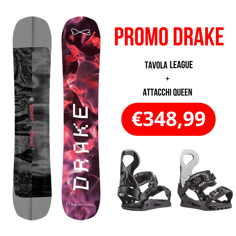 PROMO DRAKE League Snowboard + Queen Bindings