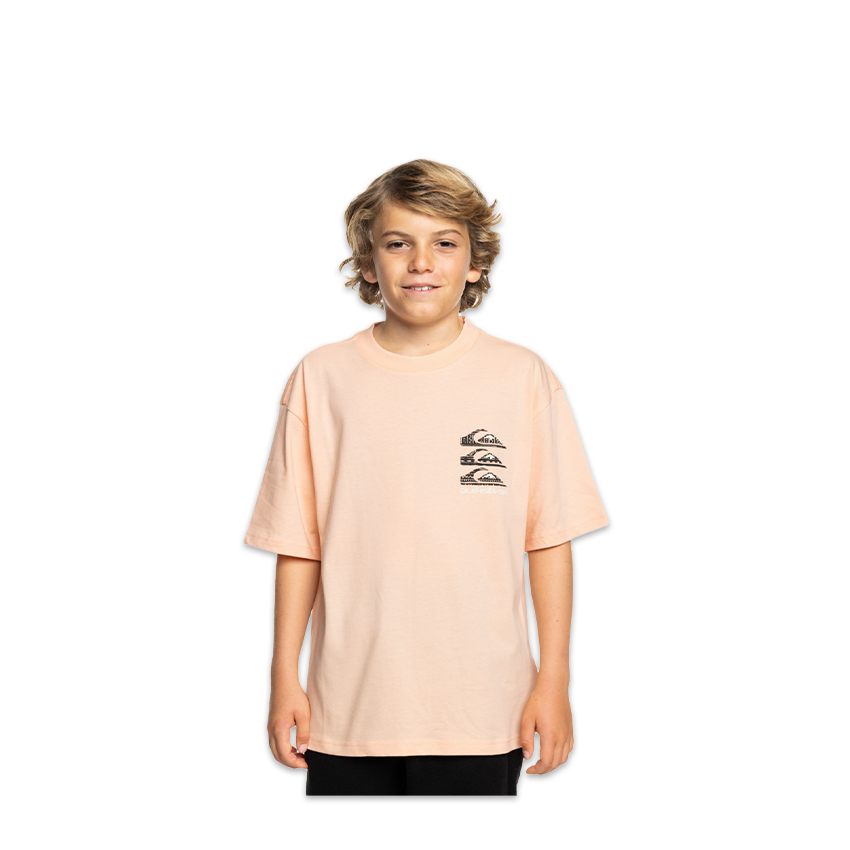 T-shirt Quiksilver Bambino Vertical Logos Rosa