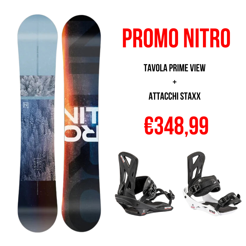 PROMO NITRO Prime View Re-Prod. 155 + Staxx Bindings Bianco