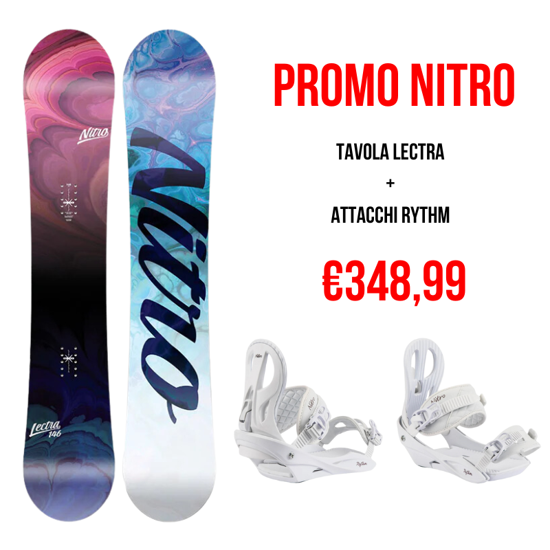 PROMO NITRO Lectra Snow 146 + Rythm Bindings Bianco