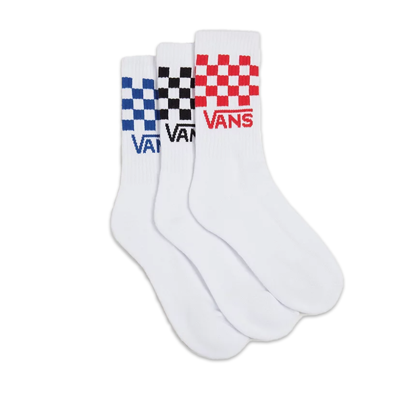 Calzini Vans Classic Check Crew (3pc) Bianco