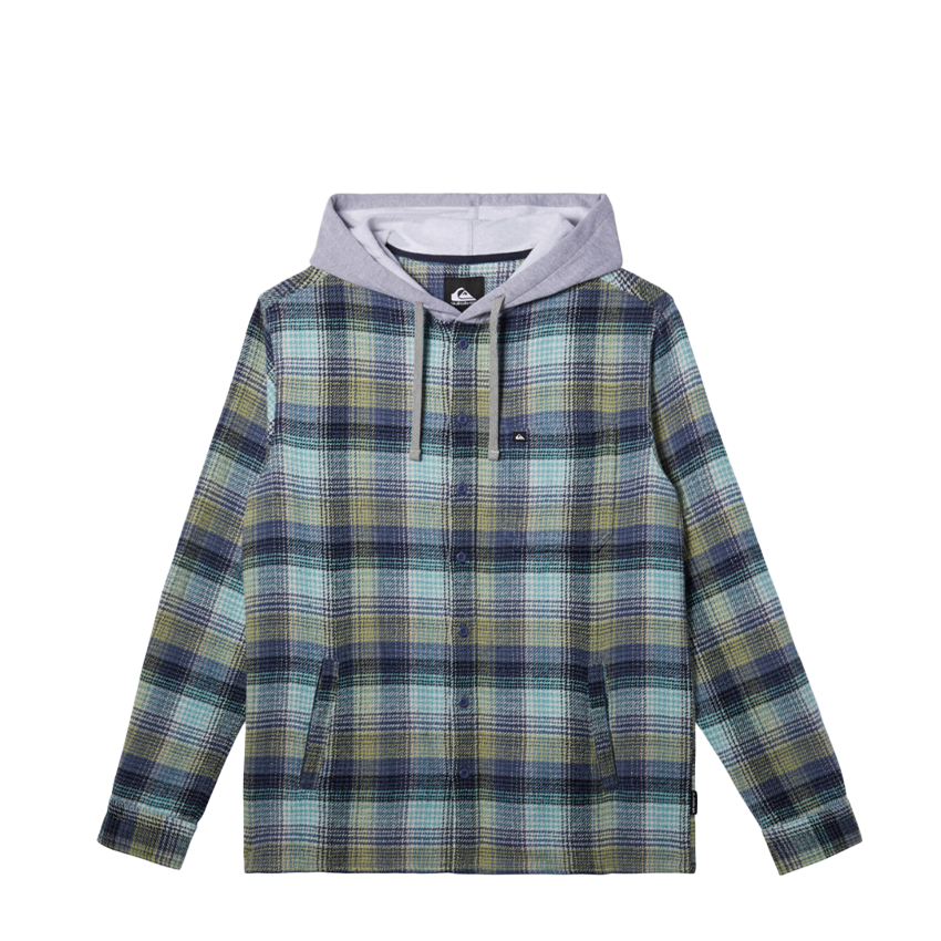 Camicia Quiksilver Sandbar Hooded Flannel Overshirt Blu