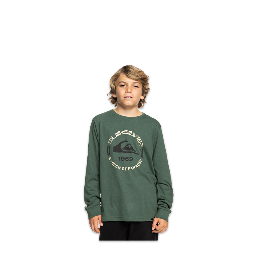 T-shirt Quiksilver Bambino Circle Logo LS Tee Verde