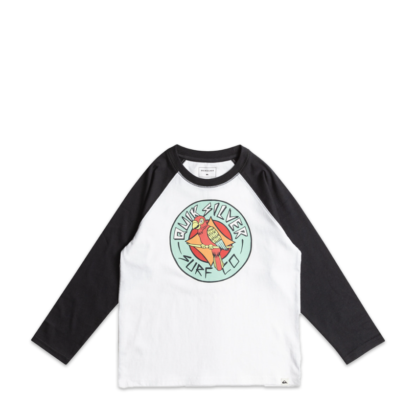 T-shirt Quiksilver Bambino Double Talk Raglan Tee Nero