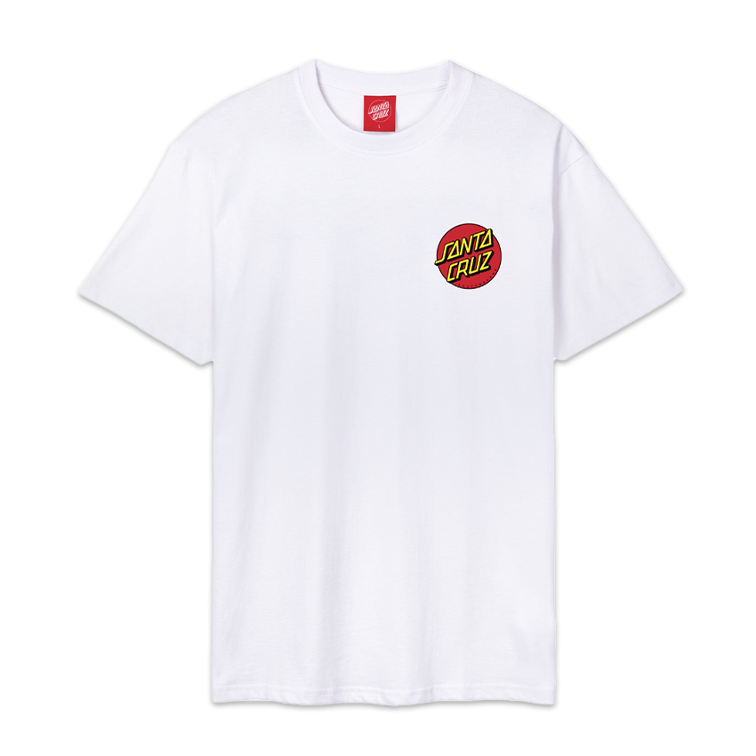 T-Shirt Santa Cruz Classic Dot Chest Tee Bianco