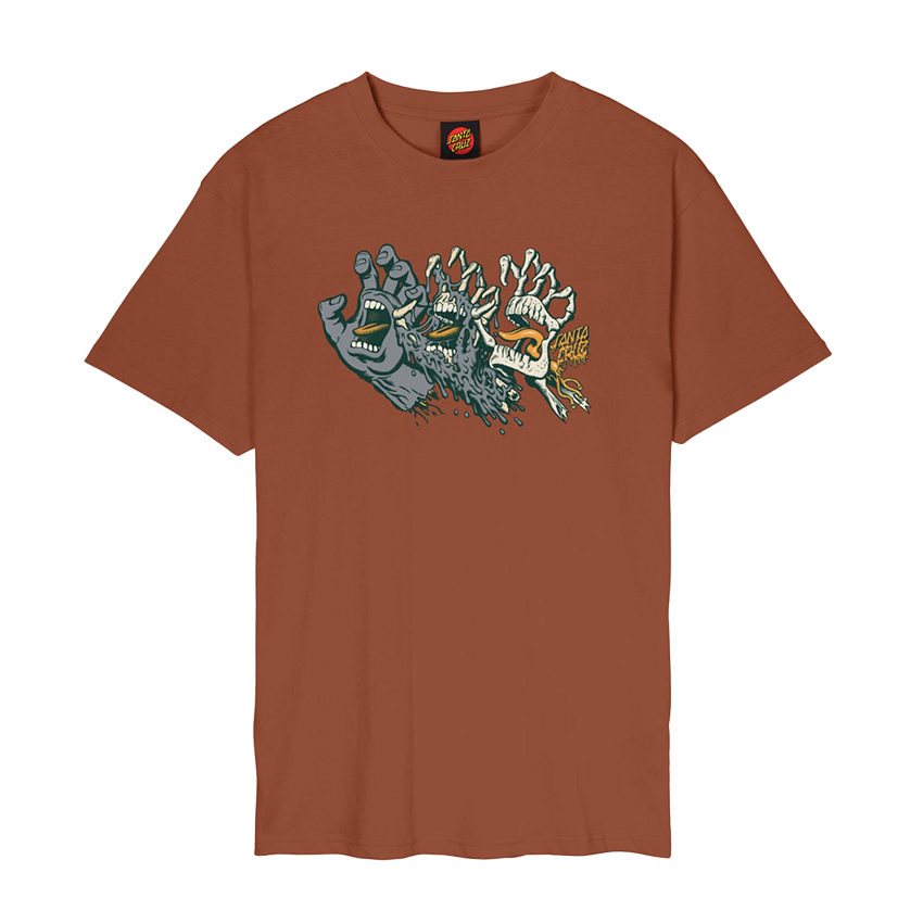 T-Shirt Santa Cruz Evolved Hand Tee Marrone