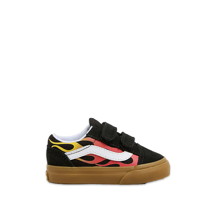 Sneakers Vans Bambino Old Skool V Flame Nero