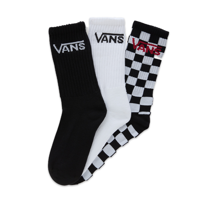 Calzini Vans Classic Check Crew (3pc) Nero/Bianco/Check