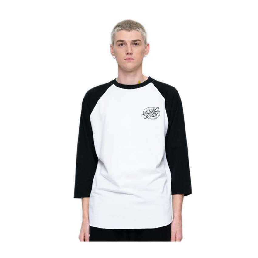 T-Shirt Santa Cruz Kendall EOTW Baseball Top Bianco/Nero